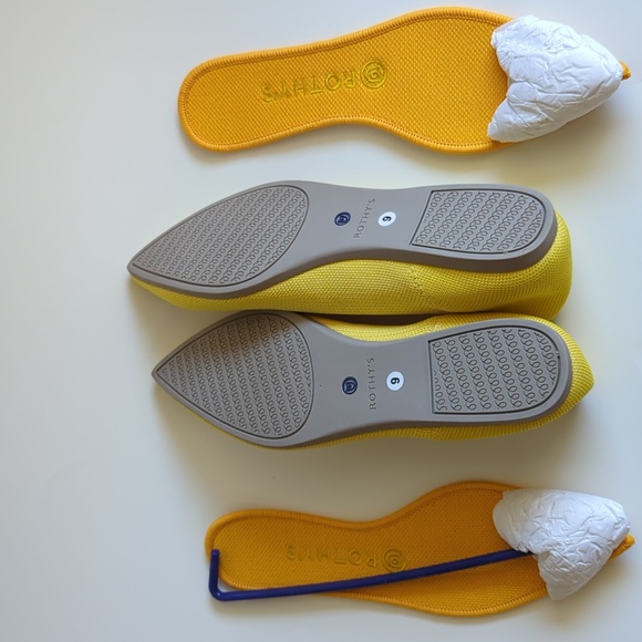 ROTHY'S THE POINT YELLOW SUNSHINE WOMEN'S FLAT SHOES - Picture 7 of 16